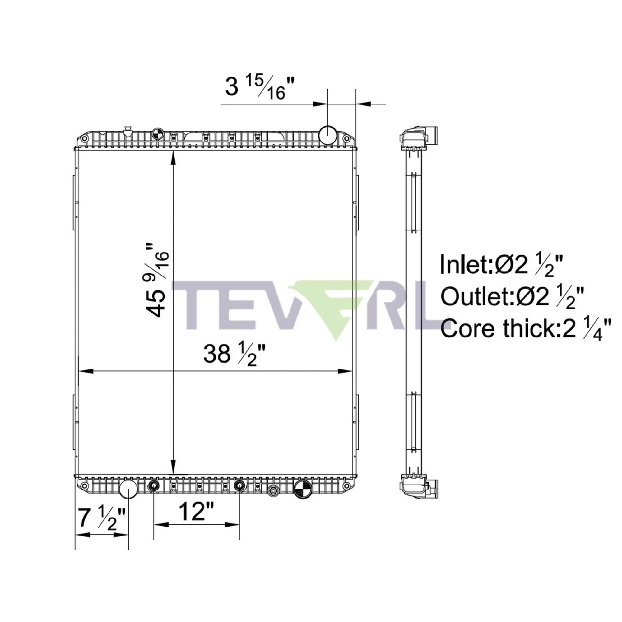 10101024 Freightliner Radiator with Oil Cooler